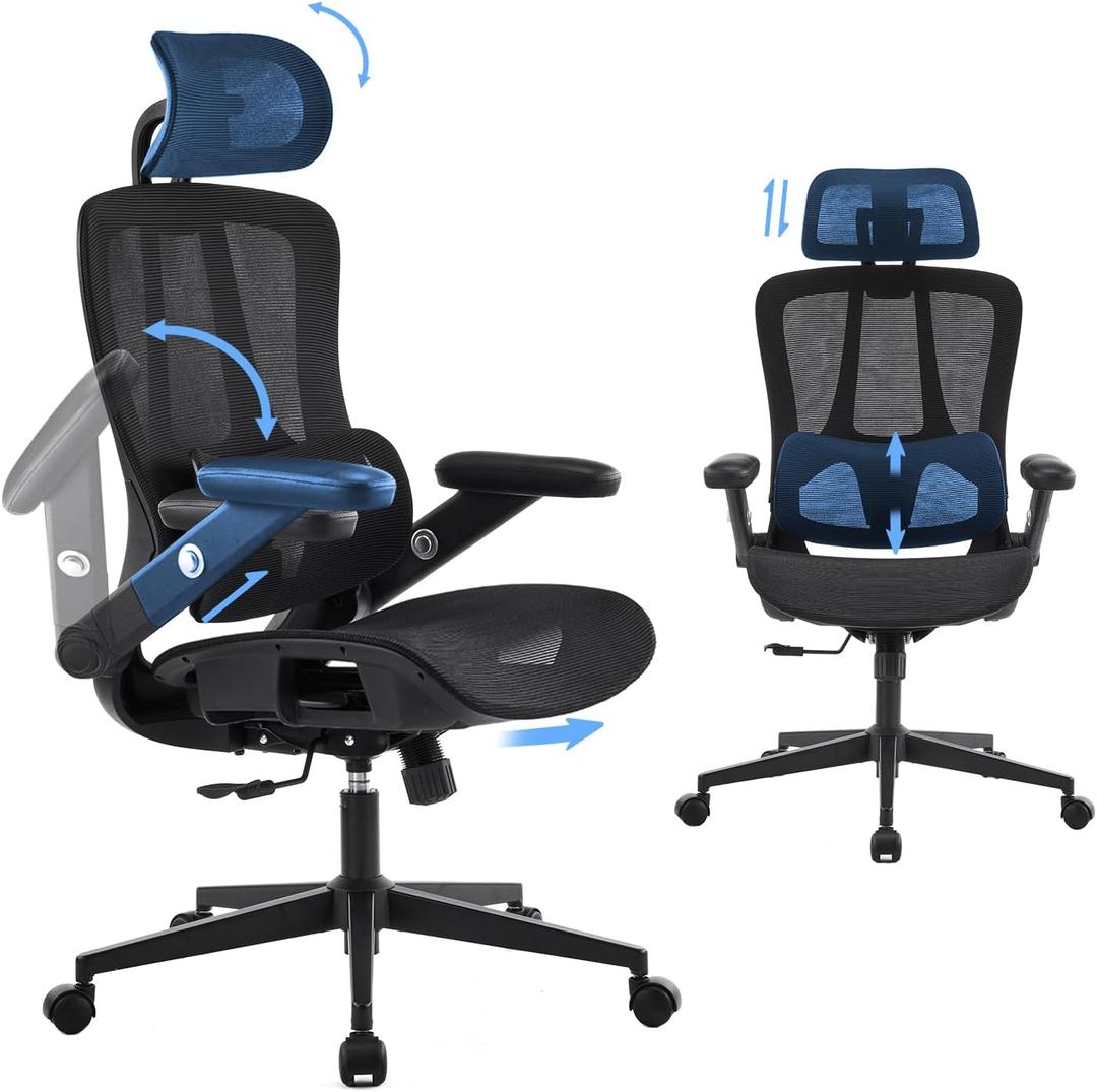 Ergonomic Office Chair with Adjustable Lumbar Support Mesh Desk Chair Comfy, Medium