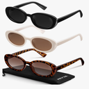 miyya Old Money Polarized Oval Sunglasses – 2025 Edition, UV400 Protection, Feather-Light Fit & Trendy Colors (2 Pack)