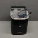 EUHOMY Nugget Ice Maker Countertop with Handle, Ready in 6 Mins, 34lbs Per Day, Removable Top Cover, Auto-Cleaning, Portable Sonic Ice Maker with Basket and Scoop, for Home/Party/RV/Camping (Black)