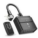 BN-LINK Outdoor Timer Outlet, Dusk-to-Dawn & Remote Control (100ft) - Waterproof 3-Grounded Outlets, 15A ETL Listed for Outdoor String Lights & Appliances