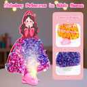 Fortand Poke-Art Crafts Kit for Kids, Princesses Craft Kits for Girls Ages 4-9 Paper Craft Kits with LED Base DIY Creative Activity Toys Gifts for Girls & Boys Ages 4 5 6 7 8 9 Mess-Free Fun for Kids
