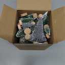 LOVEINUSA 45PCS Colorful Mini Christmas Trees, Snow Frosted Sisal Bottle Brush Trees with Wooden Base for Xmas Winter Home Table Decoration