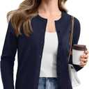 YUCOLEN Women's Cardigans Sweater Lightweight Button Down Crew Neck Long Sleeve Soft Knit Casual Cardigan (XXL)