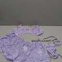 Avidlove Women Lingerie Set Sexy Teddy Lingerie 4 Piece Bralette and Panty with Lace Skirt (Medium, Lilac)