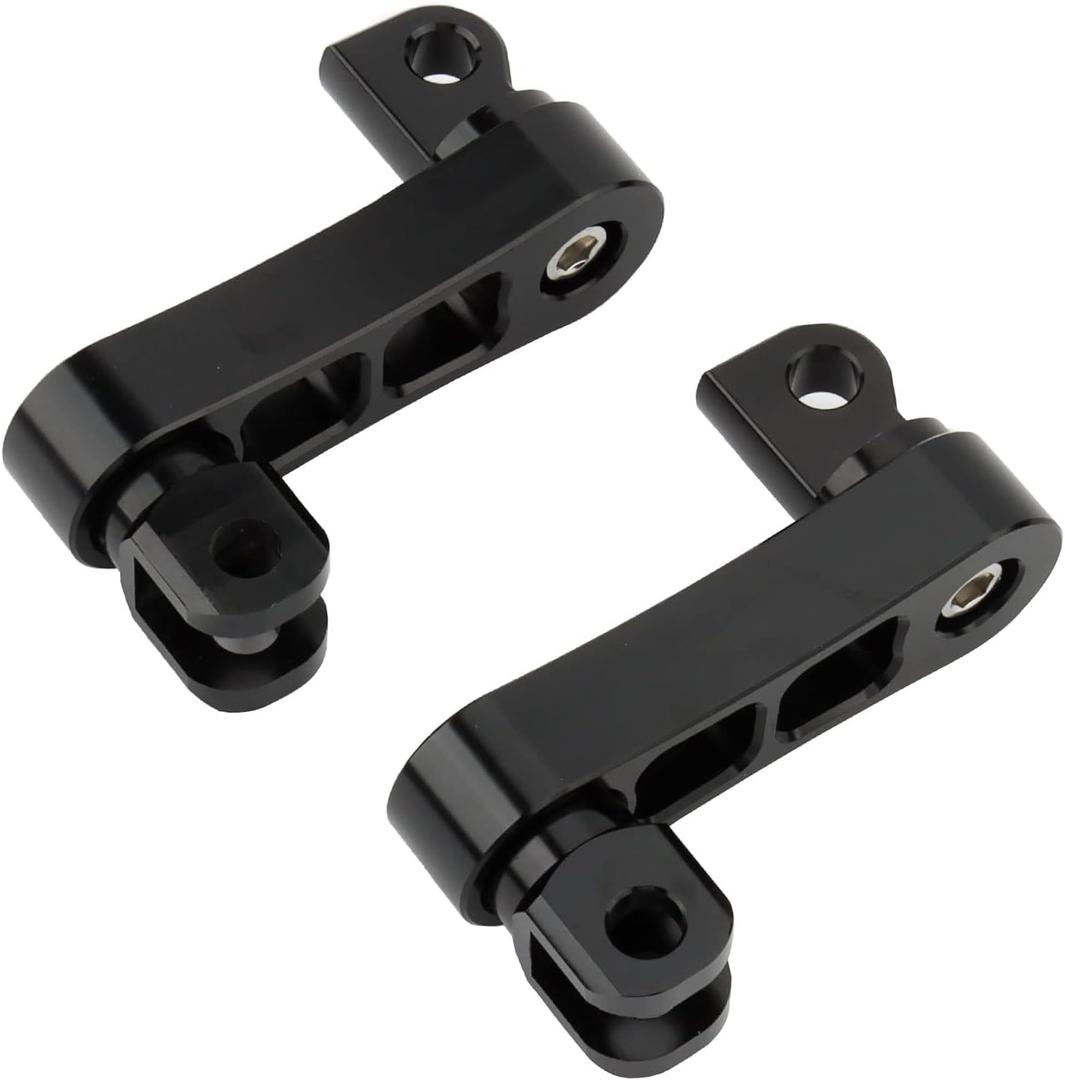 Foot Peg Extension 2 1/4" Adjustable Passenger Peg Mounts Highway Peg Clamps Male Mount Bracket Fit For Harley Touring Road King Street Glide Road Glide Sportster Dyna Fat Bob Softail (Black)