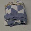 Snuggle Sac Chevron Throw Blanket for Couch, Reversible Super Soft Warm Blankets Cozy Knit Fuzzy Plush Lightweight Throws for Sofa, Bed, Camping, Blue, 50x60 inches