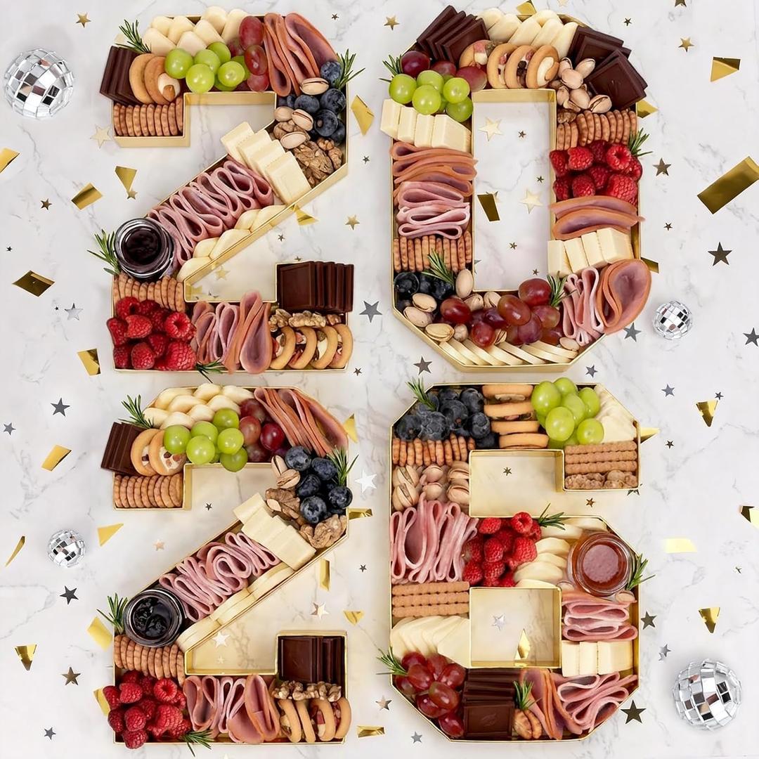 Graduation Decorations Class of 2026-2026 Numbers Charcuterie Board Box - 10" Serving Paper Tray for Graduation Centerpieces - Table Decoration for Kindergarten Preschool College Party Supplies