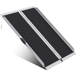 Portable Wheelchair Ramp 3FT,No-Slip Aluminum Folding Handicap Ramp 800 lbs Load Capacaity,Wheel Chair ramp for Home Steps,Stairs,car (3 FT)