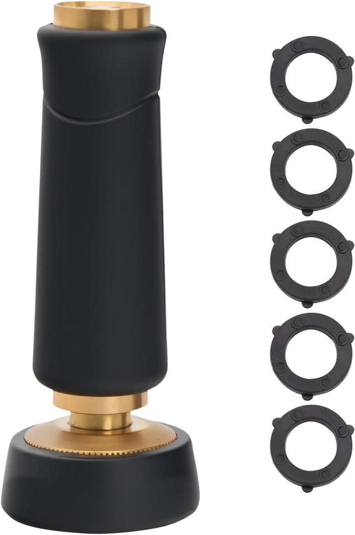 High-Pressure Rubber-Coated Copper Water Hose Nozzle, Non-Slip TPR Grip, Anti-Corrosion Brass Body, Watering and Irrigation, Outdoor Cleaning (1pcs)