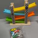 Toddler Toys for 1 2 Year Old Boy and Girl Gifts Wooden Race Track Car Ramp Racer with 4 Mini Car