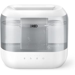 Dreo Humidifiers for Bedroom, 4L Top Fill for Large Room, 36H Runtime, 28 dB Quiet Supersized Cool Mist Air Humidifier for Baby Nursery, Plants, Indoor, Night Light, Easy to Clean & Fill, Gray
