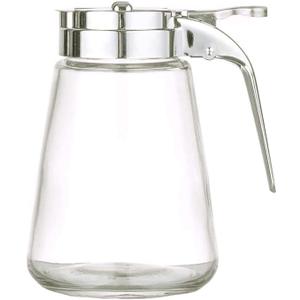 Diner Style Condiment Dispenser - Creamer, Sugar, & Honey Glass Dispenser with 10oz Capacity - Classic Diner Style Glassware - Great for Milk, Creamer, Sugar or Honey - Single Dispenser