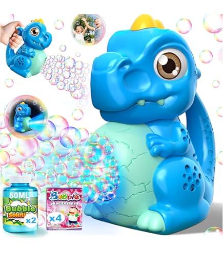 Dinosaur Bubble Machine Toys for Toddlers: Battery-Operated Bubble Maker with Bubble Solution for Kids - Perfect for Outdoor Parties, Yard Fun - Idea Kids Gift for Easter Christmas Birthday