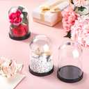 Zhengmy Plastic Dome Display Case Cloche Bell Jar with Base Clear for Collectibles Rose Office Home Tabletop Centerpiece Decoration(12 Pieces)