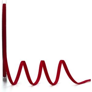 Red Velvet Ribbon 1/4 Inch x 20Yd,Great for Gift Wrapping,Hair Bows,Christmas,Wedding Party Decoration(1/4" Red)