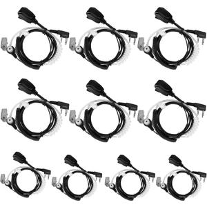Retevis Walkie Talkie Earpiece with Mic, Acoustic Tube, Coil, for RT22 RT68 RT21 H-777 RT86 RT19 RB29 RB68, Compatible with Baofeng UV-5R Arcshell Kenwood Pxton Samcom Two Way Radio(10 Pack)