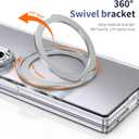 for Samsung Galaxy Z Fold 7 Case, Anti-Yellowing & Anti-Fingerprint, Built in Screen Protective, 360 Kickstand Bracket, Compatible with Magsafe. Crystal