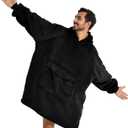 Krifey Wearable Blanket Hoodie for Men, Oversized Sherpa Fleece Sweatshirt with Giant Pocket, Cozy Birthday & Christmas Gifts for Him