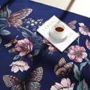 Rugcomf Door Mat Indoor Entrance 2x3 Rug Machine Washable Boho Floral Butterfly Small Area Rug Non-Slip Low Pile Throw Rugs for Entryway Kitchen Front Door Indoor Entrance Entry Kids Room, Night Blue