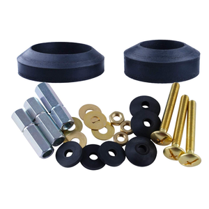 Hibbent Universal Toilet Tank to Bowl Gaskets with 3 Sets Brass Hardware Kits Fits Most 2-Inch 2.5-Inch Flush Valve Opening 2-Piece Toilet Tanks