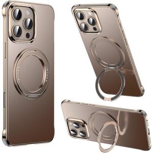 IMCHEN for iPhone 16 Pro Max Case - Magnetic 360 Rotatable Ring Stand, Metal Heavy-Duty Protection, Desert