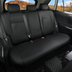 GIANT PANDA Custom Fit Rear Bench Back Seat Cover for Toyota Corolla 2020 2021 2022 2023 2024 Hybrid (LE,SE,XLE), Luxury Seat Covers for car, Faux Leather Polyester Fiber Interior Cover in Black