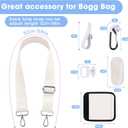 Strap Wrap for Bogg Bag Accessories, Adjustable Shoulder Crossbody Long Strap with Handle Wrap for XL Medium Bog Bag Simply Southern Beach Rubber Tote Bags -White
