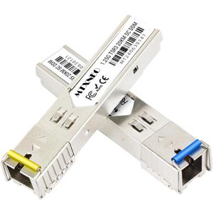 One Pair of 1.25G SFP WDM SC Bidi Transceiver 1000Base-BIDI SingleMode Simplex Fiber Module SMF 1310nm/15500nm DDM up to 20 km for Cisco GLC-BX-D, Ubiquiti UniFi UF-SM-1G-S, Mikrotik and More