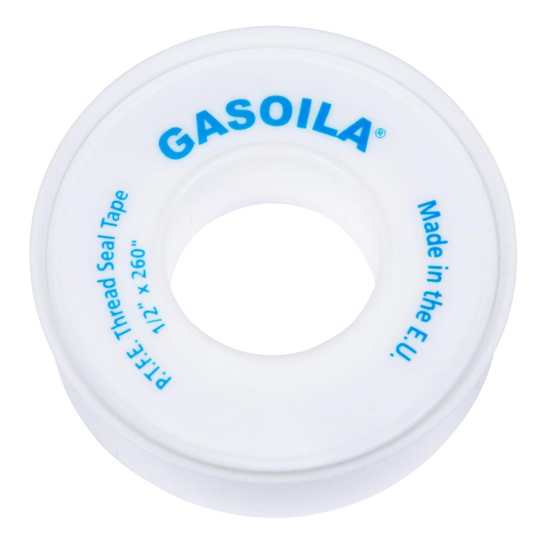 Gasoila PTFE Thread Seal Tape  Professional-Grade, 1/2 Inch x 260 Inch, Low-Density Thread Tape for Plumbing and Water Pipes  Leak-Proof Seal, Non-Toxic