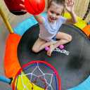 Trampoline with Net Indoor and Outdoor Toddler Trampoline for Kids Anti Rollover Round Base Double Safety Handles 440 lbs Capacity ASTM Tested Easy Assembly Gift
