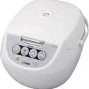 Tiger JBV-A18U-W 10-Cup (Uncooked) Micom Rice Cooker with Food Steamer & Slow Cooker, White