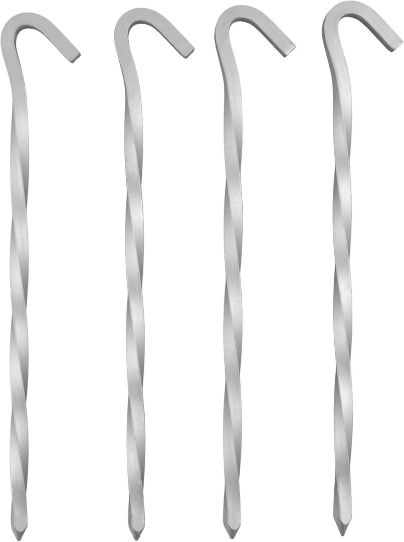 Coghlan's Skewer Pegs 9 Inch Aluminum Tent Stakes, Lightweight for Camping, Hiking, Backpacking, Outdoor Shelters, Barbecue, Picnic, and Grilling  4 Pack