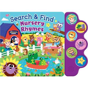 Search & Find Nursery Rhymes – Interactive Sound Book with 6 Buttons | Toddler Musical Board Book | Classic Songs & Hidden Picture Fun | Early Learning Seek and Find Activity Book for Boys & Girls