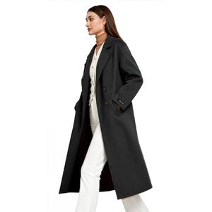 LOLA PIU 2025 Women's Fall Long Wool Pea Coat,Double Sided Blended Classy Breasted Trench Coats Jacket,Spring&Winter Dress Coat Plus Size(US, Alpha, Medium, Regular, Regular, Black)