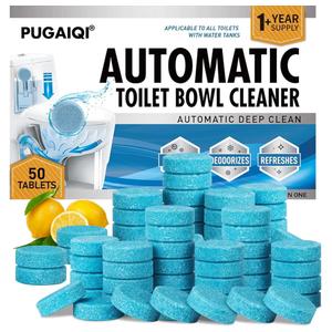 Automatic Toilet Bowl Cleaner Tablets,Blue toilet seat, Descale & Deodorize, Septic-Safe, Continuous Cleaning, Fresh Scent, Drop-In Tank Cleaner effective to use Works with Toilets 50 Pack-Fresh Scent