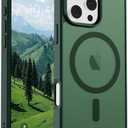 SUPFINE Magnetic for iPhone 16 Pro Case (Compatible with MagSafe) (Military Grade Drop Protection) Slim Translucent Matte Shockproof with Anti-Fingerprint Phone Case,Forest Green