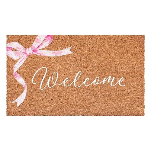 Calloway Mills Pink Bow Welcome Doormat (17" x 29")