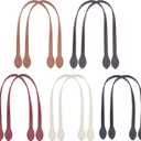PH PandaHall 10pcs 5 Colors 23.4" Leather Purse Straps, Short Bag Handles Purse Bag Strap with Ear Shape End Holes Bag Making Supplies for DIY Crocheted Bags Purse Wallet Tote Bag Making Repairing
