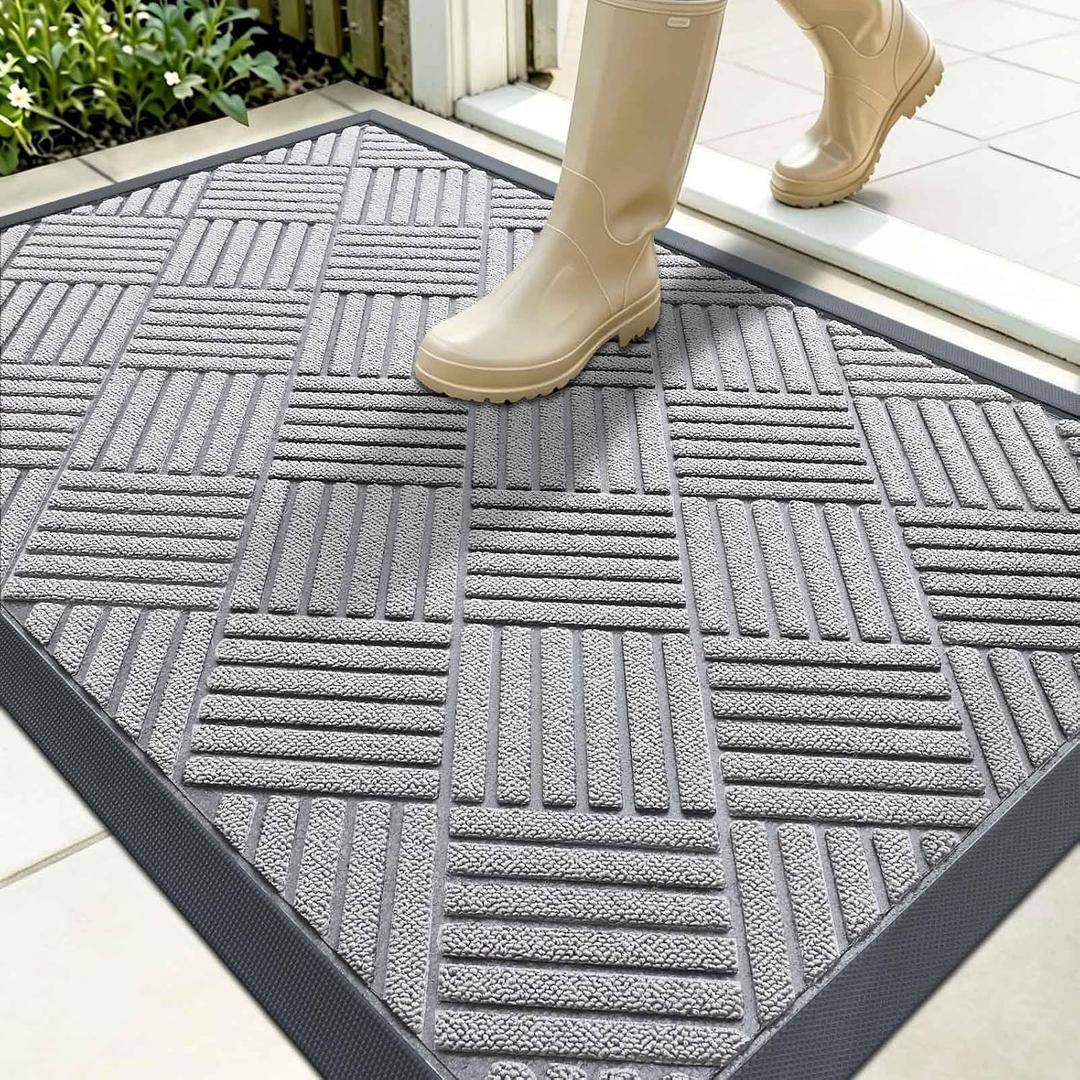 OLANLY Front Door Mat Outside Entrance 35x23, Waterproof Heavy-Duty Doormat