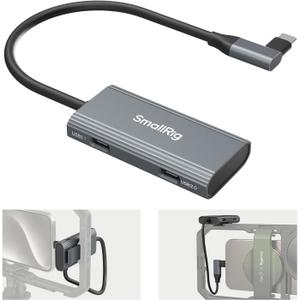 SmallRig 4-in-1 USB-C Hub with a Cold Shoe Mount, Type- C Multiport Hub with PD 100W / USB-C 3.1/2.0 with Audio Adapter x 2, for Mobile Shooting of ProRes Videos at 4K 60fps - 4598
