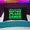 5 x Funny Gaming Throw Pillow Cover, Gamer Gifts for Teenage Boys, Kids Boys Gaming Room Decor, 12  20 Inch (Neon Green)