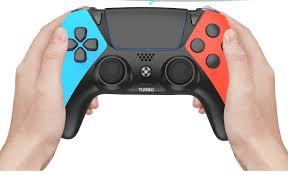 LaryTech Wireless PS5 Controller, Compatible with Playstation 5,PS4, and PC, Equipped with a 6axis Gyroscope, Turbo Function, 2 Rear Buttons, And Zero Drift Technology, Suitable For Gifting In Red And Blue.