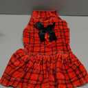 CuteBone Turtleneck Dog Christmas Dress Velvet Puppy Skirt Costume Pet Clothes Cat Apparel with Bow Hair Rope for Small Dogs CVD05M, M