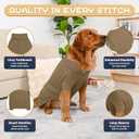 Dog Sweater Turtleneck Pullover Cable Knit for Boys Girls Large Dogs Bulldog Pitbull Labrador Doberman Winter Stretch Clothes Long Sleeves (XXL, Brown)