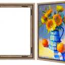 Americanflat 16x20 Canvas Floating Frame with Adhesive Strips Included - Vertical and Horizontal Floating Frame for Artwork - Canvas Frames for Wall Display - Oak