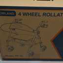 Foldable Rollator Walkers with Seat for Seniors, 8'' Big Wheels, 350 lb. Weight Capacity, Adjustable Handles and Seat Height, Lightweight Rolling Walker, Blue