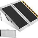 3FT Portable Wheelchair Ramp,Lightweight Foldable Aluminum Ramp for Home Steps, Non-Slip Surface, Supports Up to 600 lbs - Ideal for Wheelchairs, Scooters, and Walkers