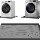 Washing Machine Drain Pan Silicone mat 30x33 Inch Non-Slip Waterproof Washer Drip Tray, Anti-Vibration Soft Mat for Under Dryer or Washer, Floor Leak Protector for Laundry Room (Gray, 33"*30")