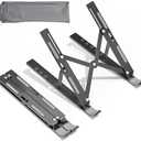 Portable Aluminum Alloy Laptop Stand, 7-Level Adjustable, Foldable, Ergonomic, Suitable for Laptops up to 18 Inches, Grey Metal