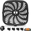 Air Fryer Replacement Tray for Gourmia GAF856 GAF826 Air Fryer, Nonstick 9.8''*9.8'' square Air Fryer Replacement Parts Rack Grill Pan Grill Plate Crisper Plate for Gourmia 8QT Air Fryer